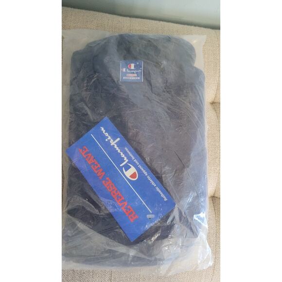 Vtg 80s Champion Reverse Weave Kangaroo Pocket Crewneck Small Navy Made in USA - Picture 13 of 13